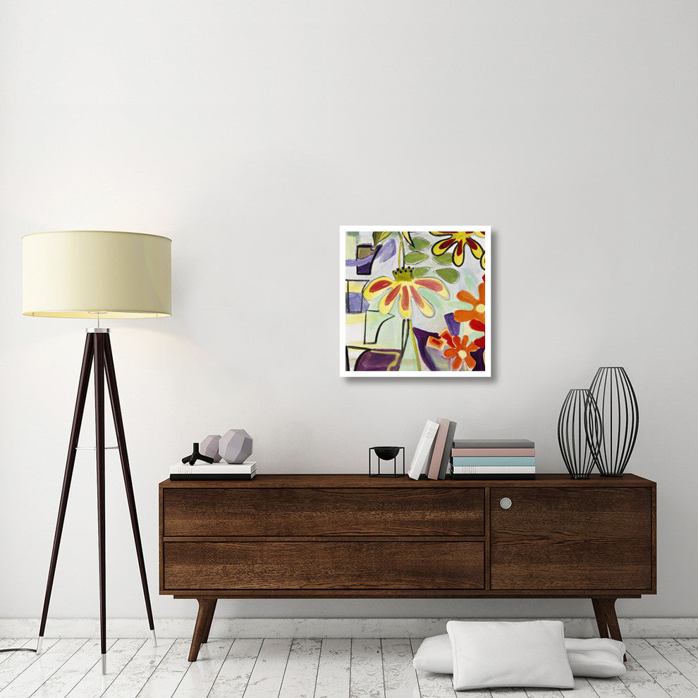 "Happy Snappy Garden BL" Digital Paper Print by Joan Elan Davis, 26"x26"