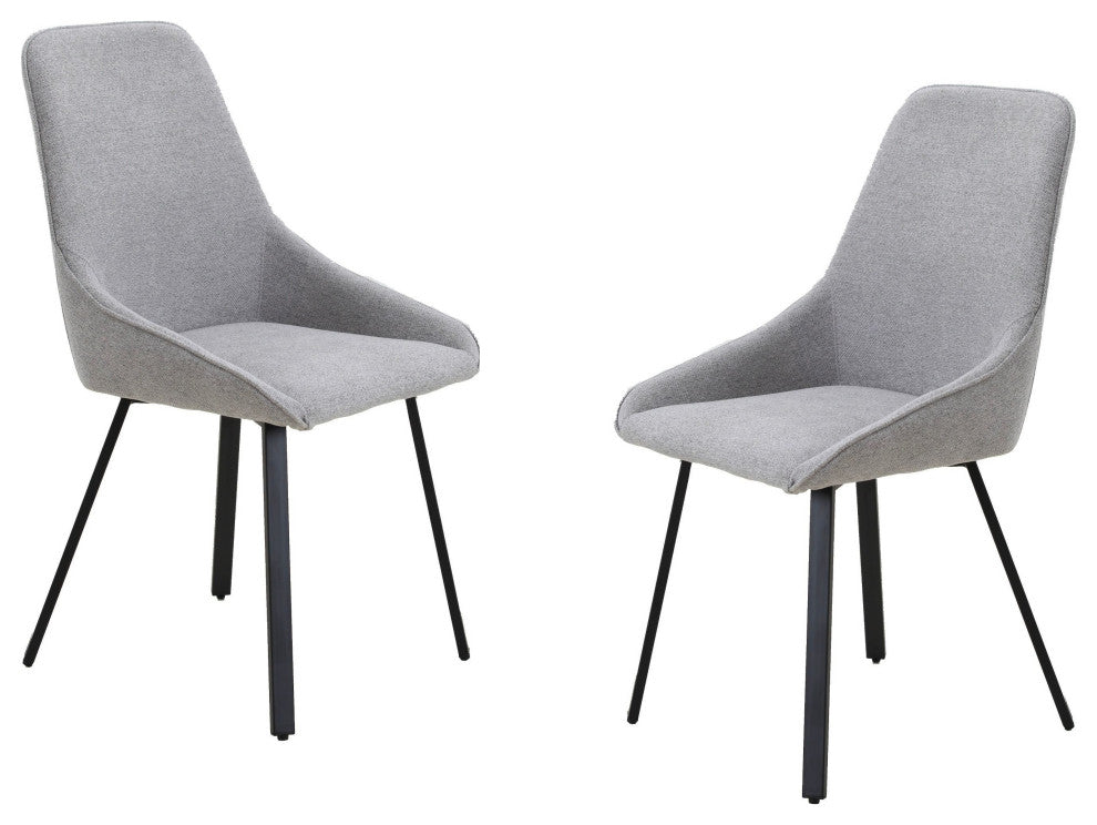 Modrest - Gillette Modern Gray Fabric Dining Chair Set of 2