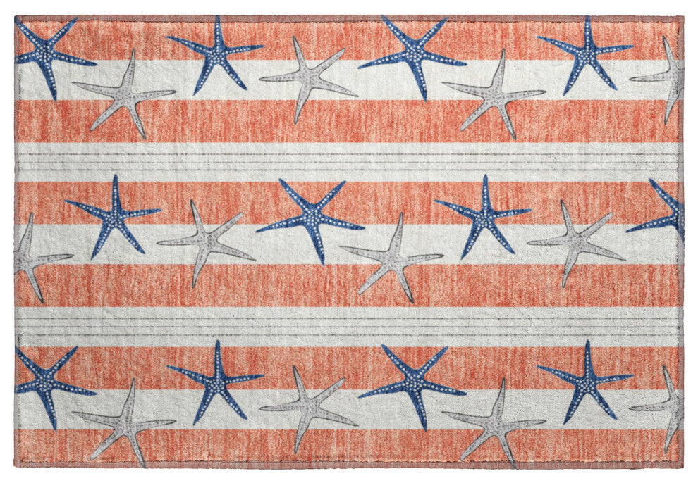 Addison Premium Washable Mayfield AMF191 Orange 1'8" x 2'6" Rug