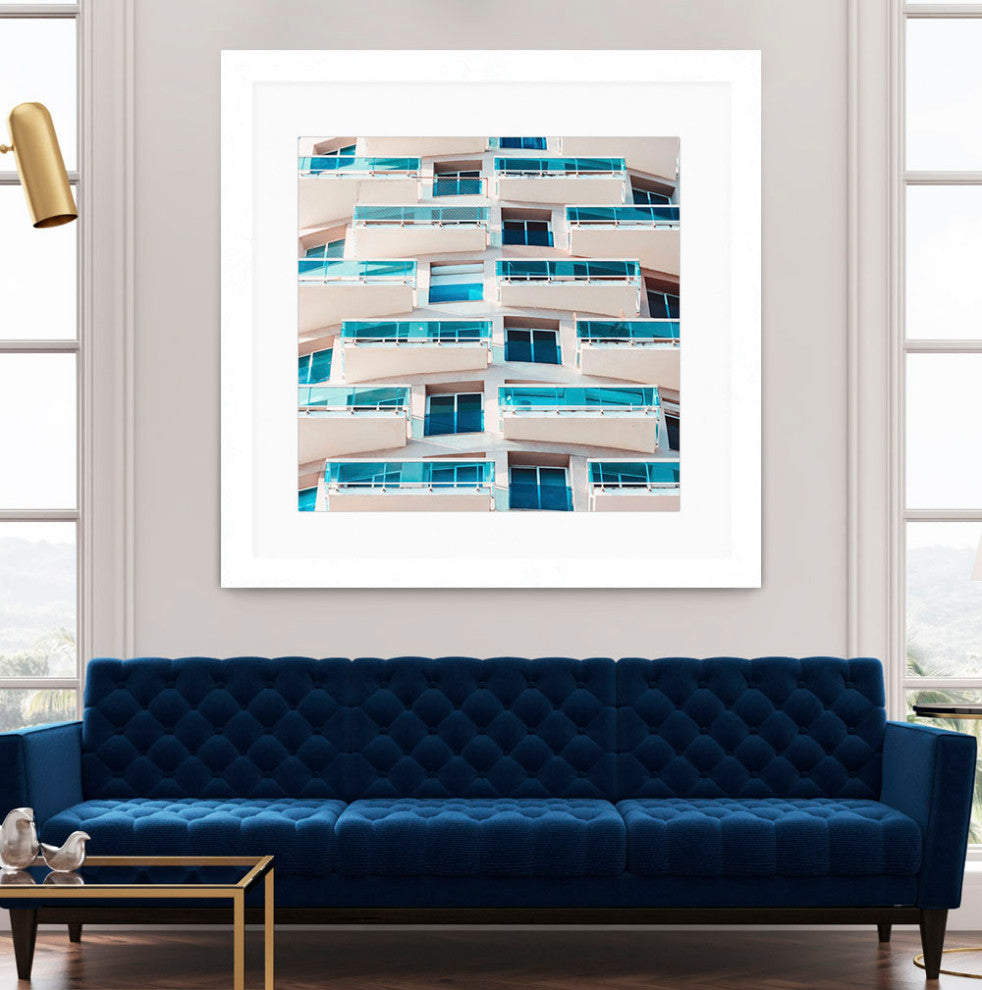 "Balconies" Matted and Framed, 36"x36"