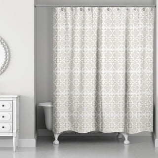 Beige Tile Pattern 71x74 Shower Curtain