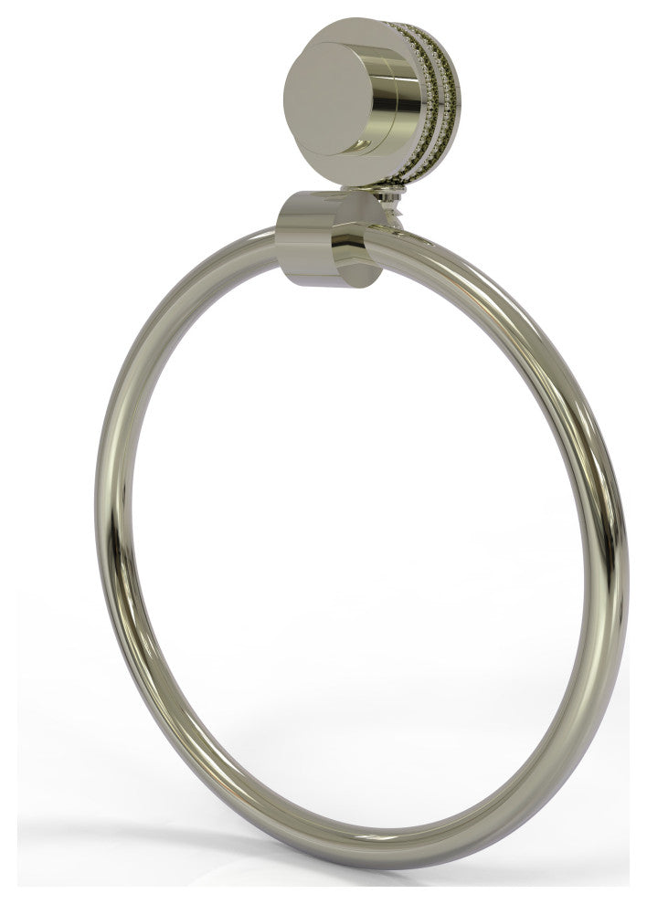 Venus Towel Ring With Dotted Accent, Polished Nickel