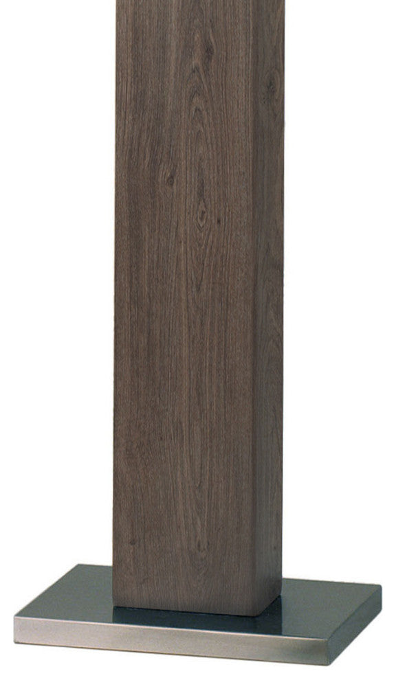 Half Moon Floor Lamp with Nightlight - Charcoal Gray, Etruscan Gold Linen Shade