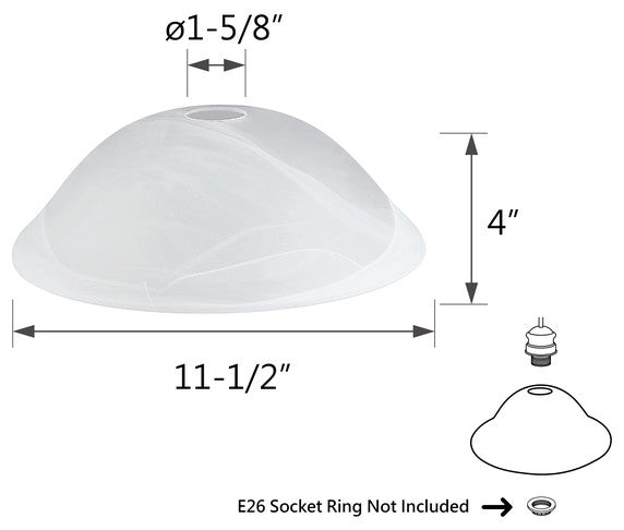 23147-11 Replacement Alabaster Torchiere Lamp Glass(42mm) Shade