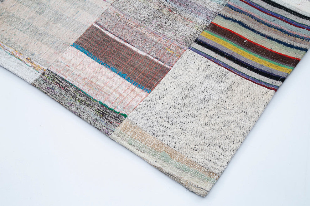 Rug N Carpet - Handmade Oriental 8' 1'' x 11' 7'' Rustic Patchwork Kilim Rug