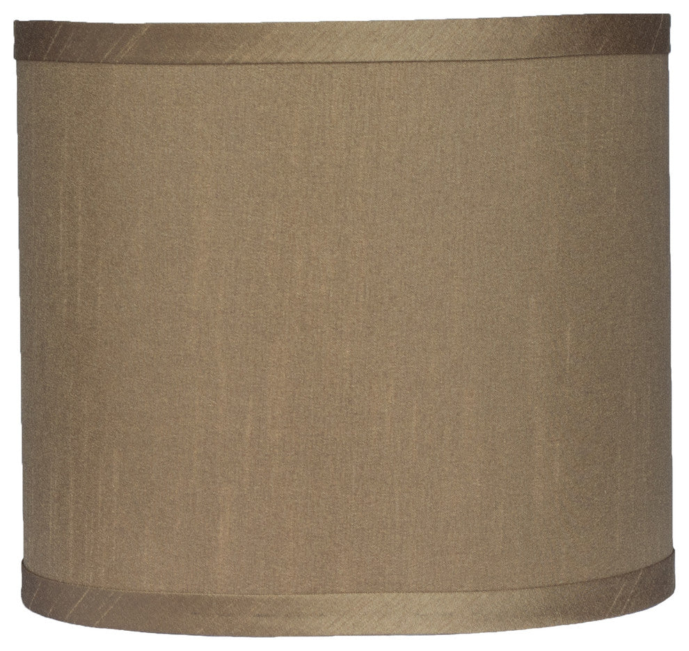 Classic Drum Faux Silk Lamp Shade, Taupe, 8"