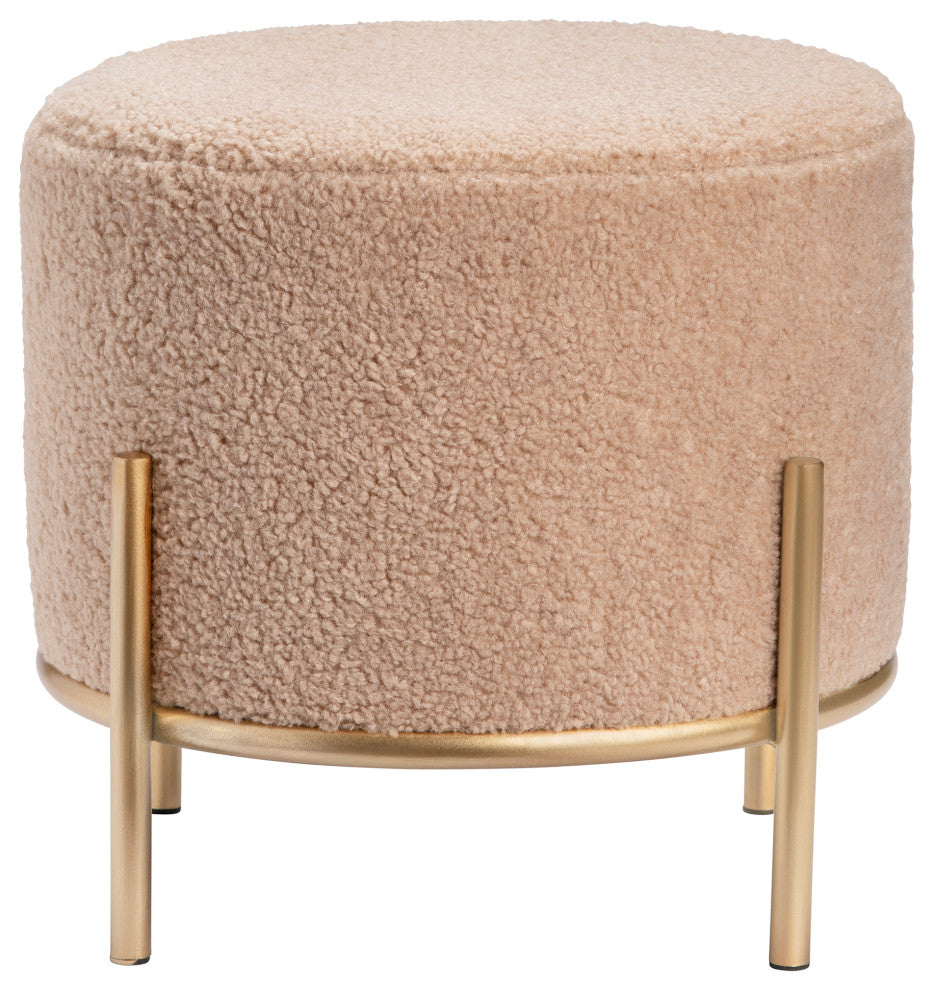 Zanella Cream Sherpa Stool