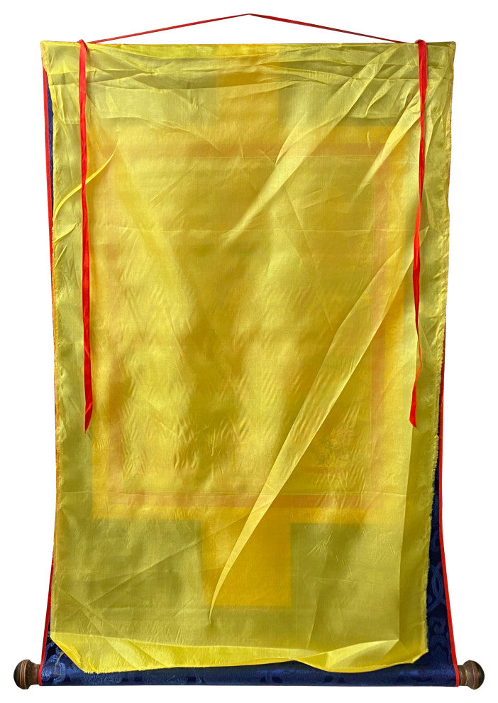 Tibetan Print Fabric Trim Protector Deity Art Wall Scroll Thangka Hws2167