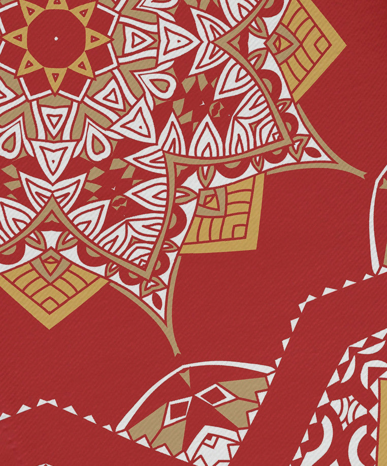 Shawl, Geometric Print Napkin, Coral, Set of 4