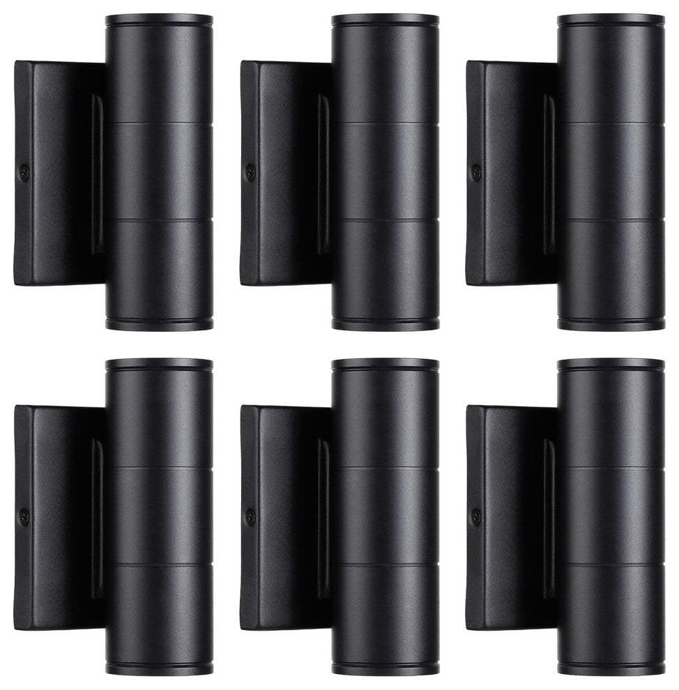 6-Pack LED Cylinder Up Down Wall Light, 100V-277V, 3000K Warm White