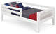 Camaflexi Twin Day Bed With Front Guard Rail, Mission Headboard, White Finish