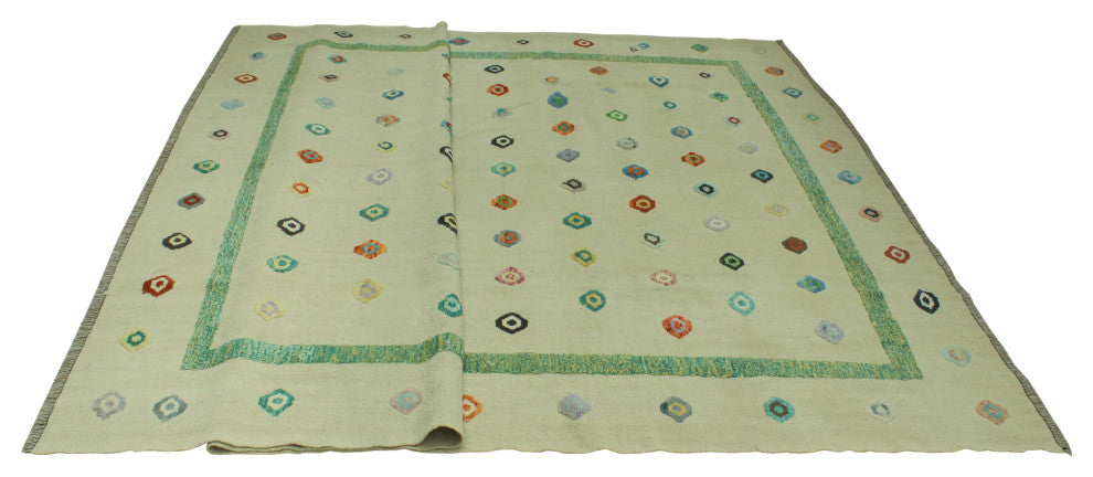 High-Low Kilim Kasra Beige Rug