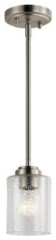 Mini Pendant 1-Light, Brushed Nickel