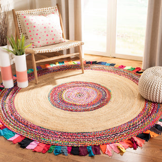 Safavieh Cape Cod Collection CAP701 Rug, Multi/Natural, 3' Round