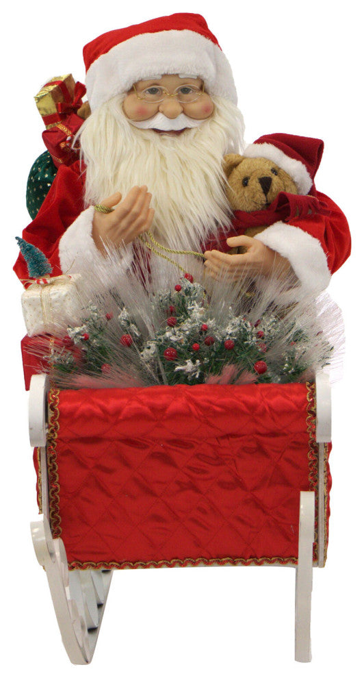 58" African American Dancing Mrs. Claus With Faux-Fur Hand Muff, Home Decor