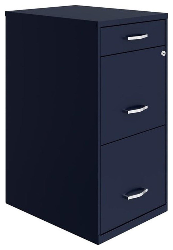 UrbanPro 3 Drawers Vertical Navy Metal Filing Cabinet Pre-assembled