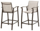 Outdoor Bar Stools Patio Bar Chairs, Set of 2, Beige