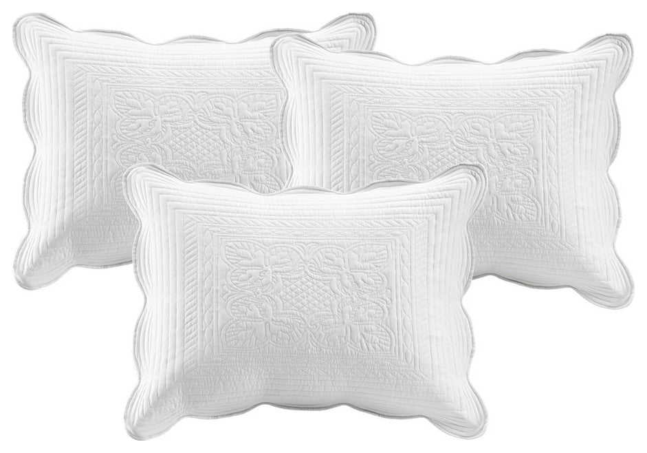 Madison Park Tuscany 6 Piece Reversible Scalloped Edge Daybed Cover Set, White
