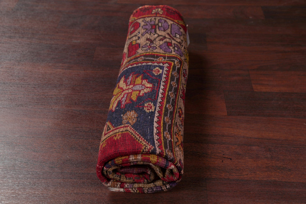 Consigned, Traditional Antique Oriental Hand-Knotted Turkish Area Rug, Red, 5x7