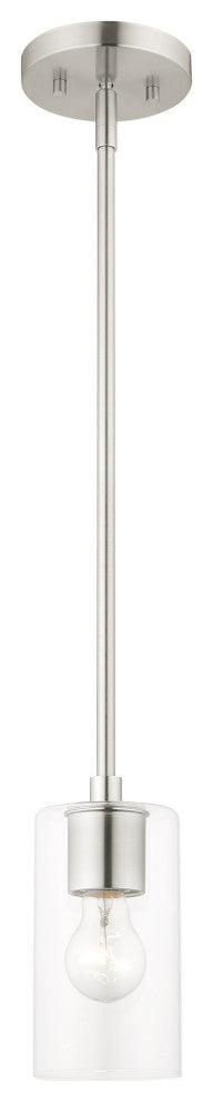 Livex Lighting Zurich 1 Light Brushed Nickel Mini Pendant