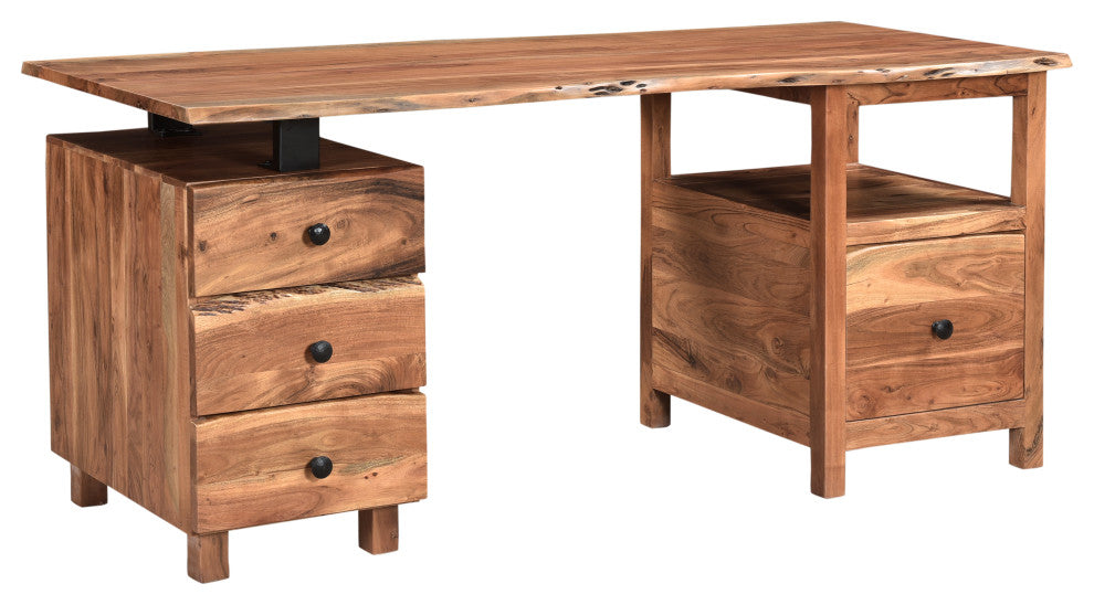 Stafford 2-piece Live Edge Solid Wood Desk Set