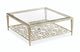 Sociables Taupe Silver Leaf Square Coffee Table With Fretwork Shelf
