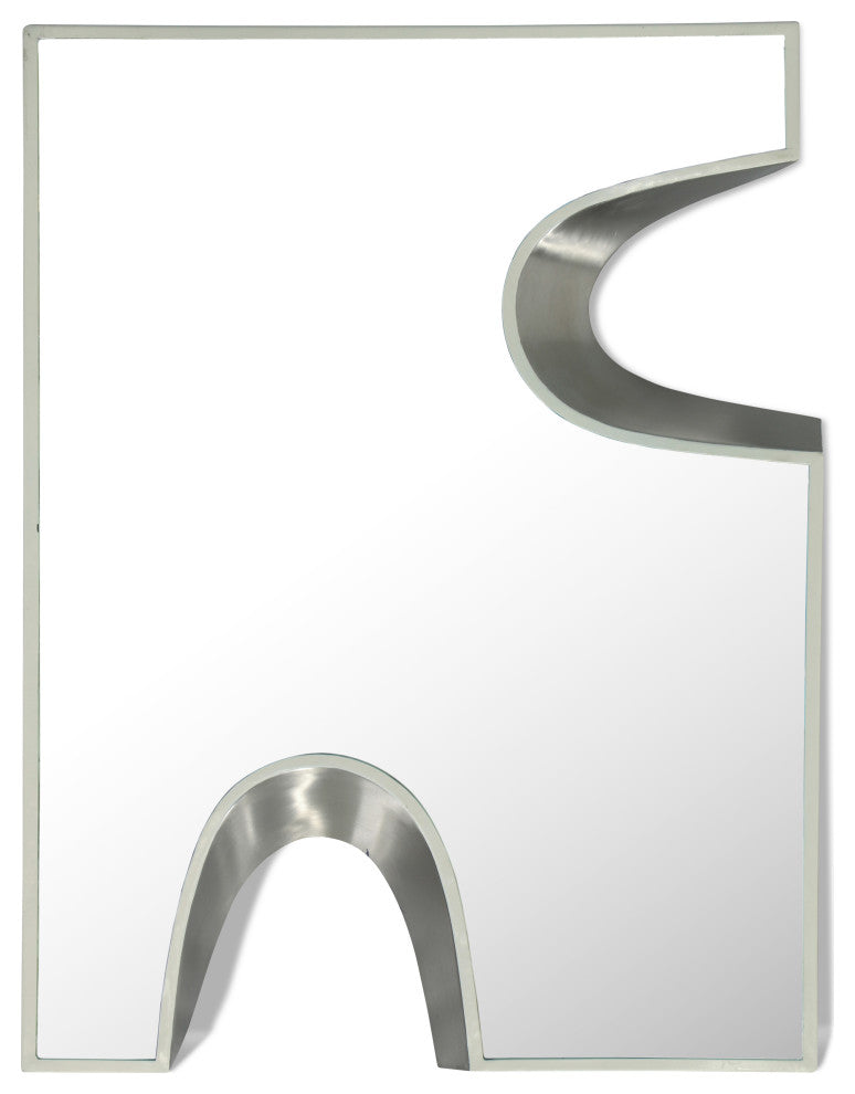 Soleil Mirror, 28" Wide, Silver Finish, Cream