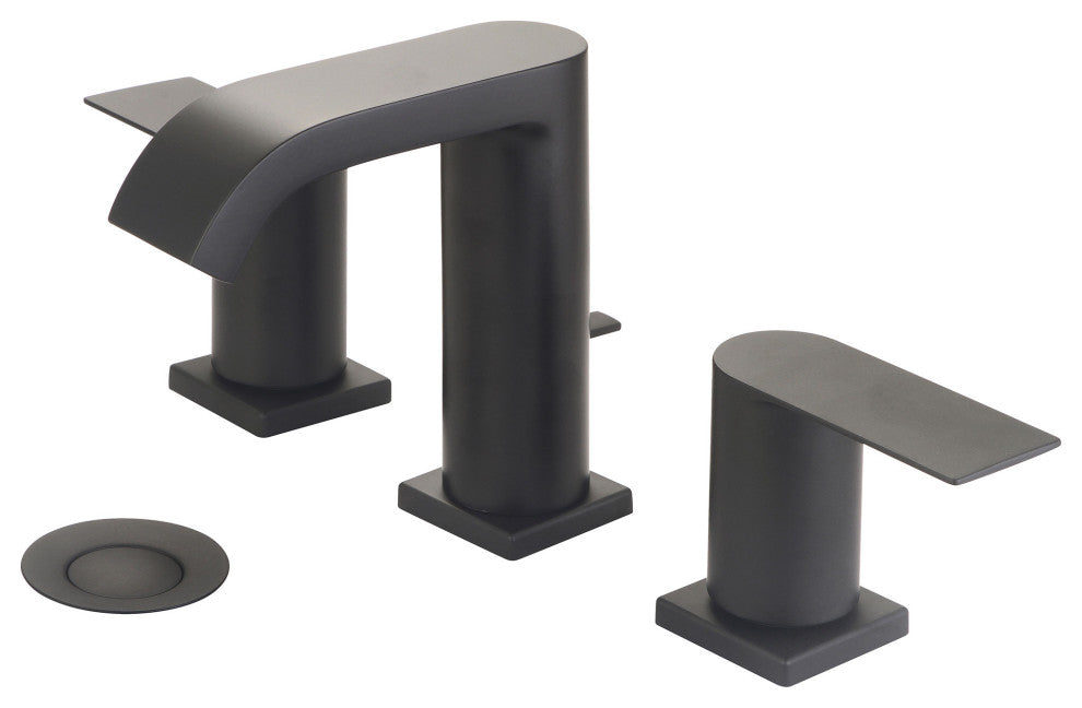 Two Handle Lavatory Widespread Faucet, Matte Black