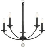 Crystorama Lighting Group MIL-8005 Mila 5 Light 23"W Taper Candle - Black