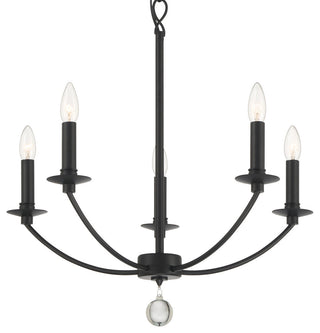 Crystorama Lighting Group MIL-8005 Mila 5 Light 23"W Taper Candle - Black