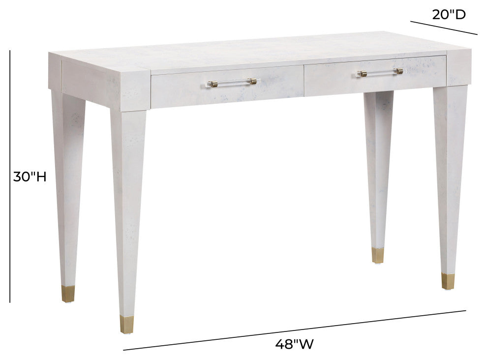 Brandyss Burl Work Desk, White