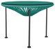 Zicatela Indoor/Outdoor Handmade Side Table, Turquoise Weave, Black Frame