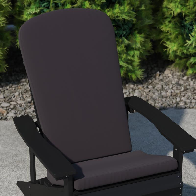 Charlestown Set of 2 All Weather High Back Adirondack Chair Cushions, Gray