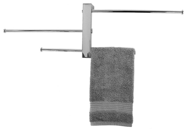 Sliding Rails Towel Rack, Polished Chrome