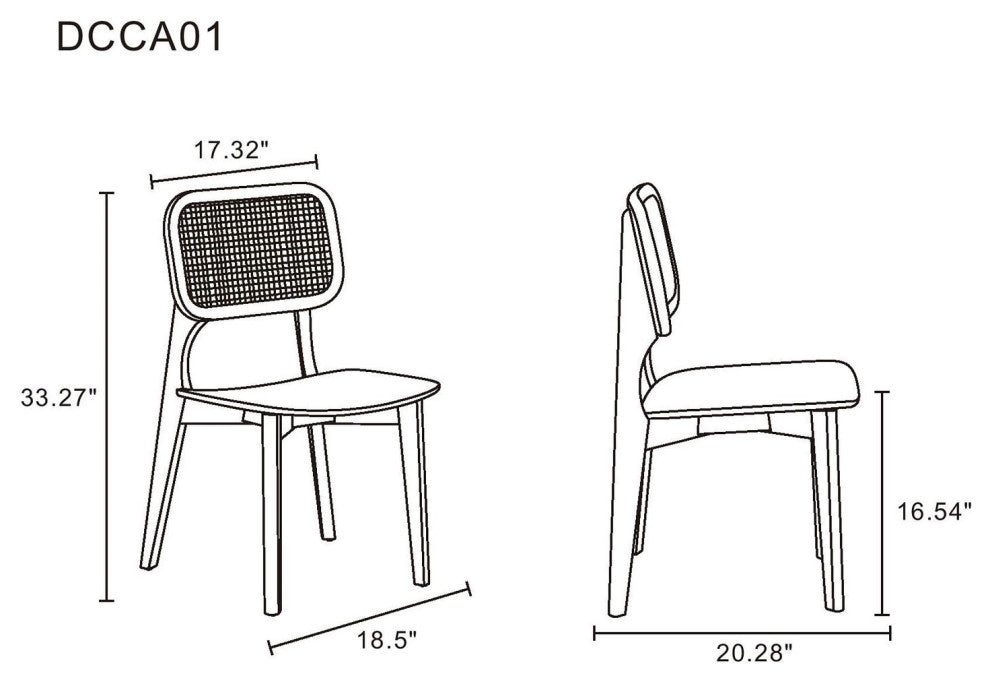 Manhattan Comfort Versailles Dining Chair, Nature, Set of 4