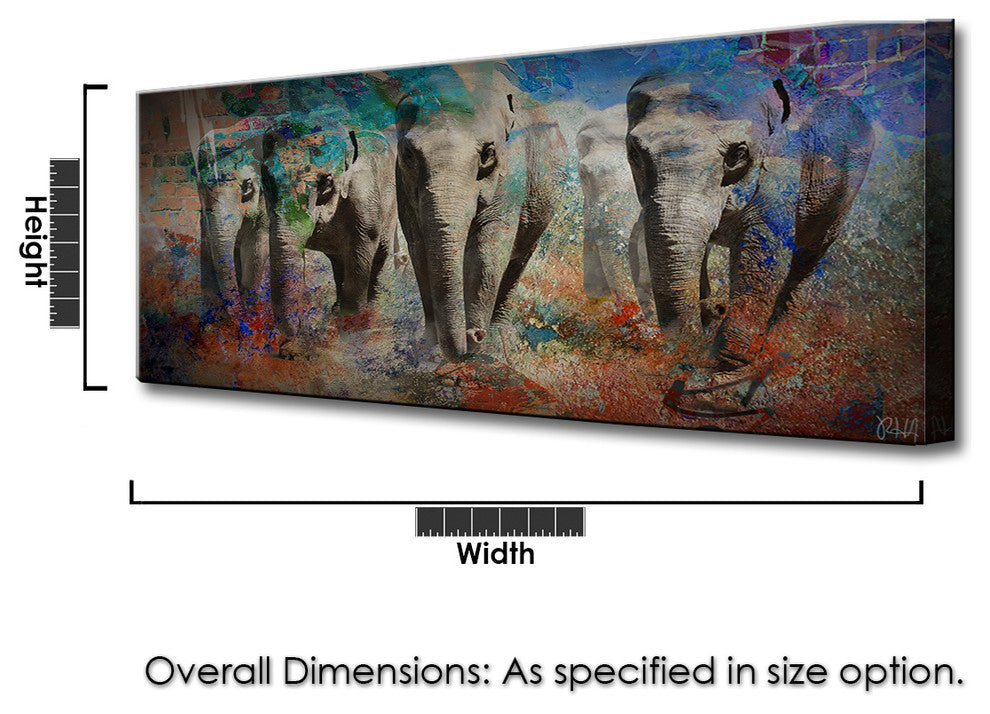 Saddle Ink Elephant IV, 12"x24"