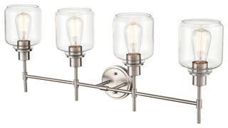Asheville 4-Light 34.75" Bathroom Vanity Light, Satin Nickel