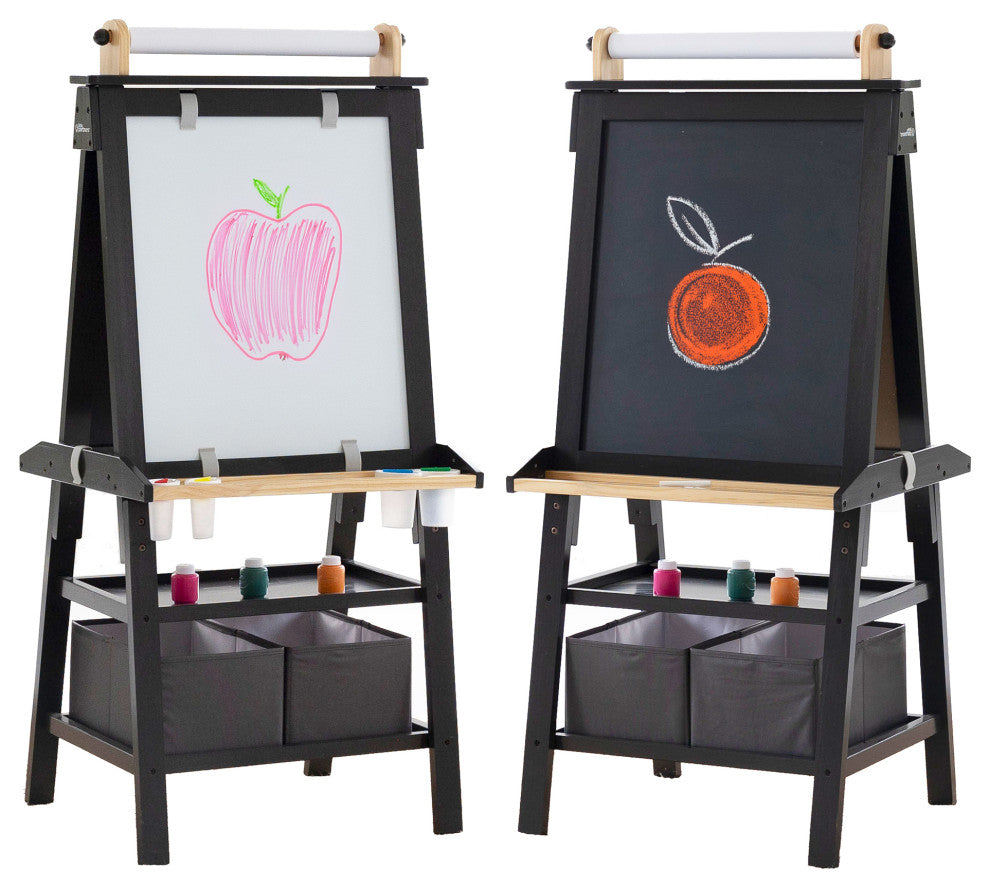 Little Partners Deluxe Learn and Play Art Center, Charcoal With Natural