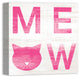 Designs Direct Meow Distressed Pink 16x16 Canvas Wall Art