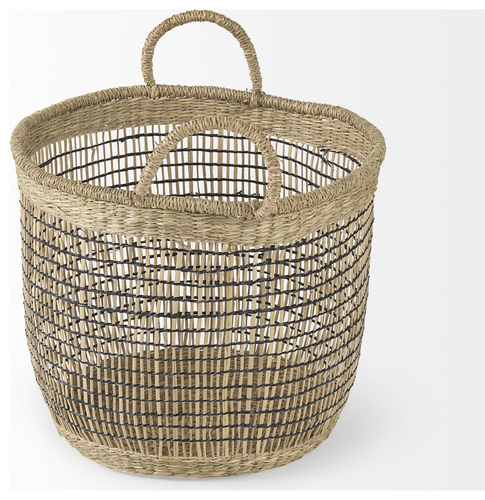 Set of Three Light Brown Storage Baskets