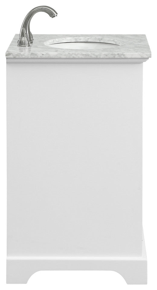 Amber Single Bathroom Vanity, Blue, White, 24"