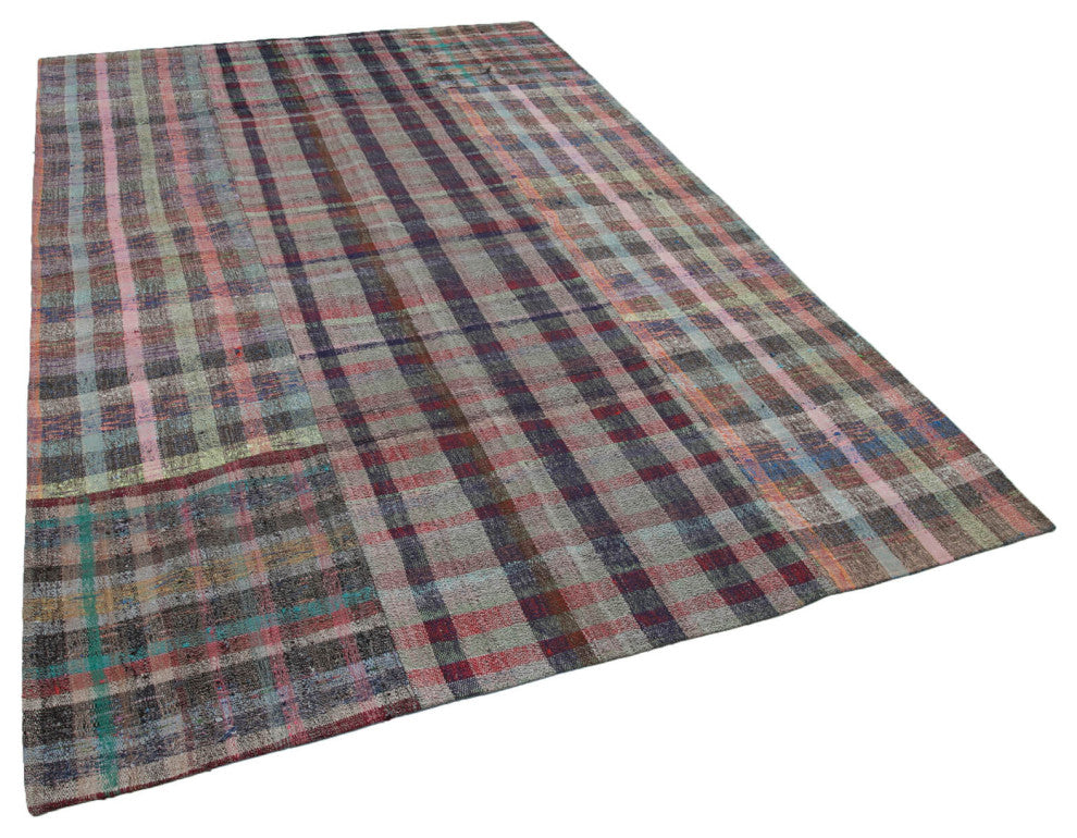 Rug N Carpet - Handmade Anatolian 6' 8'' x 9' 10'' Tribal Patchwork Kilim Rug