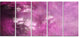 Blur Pink Sky with Stars, Abstract Canvas Art Print, 60"x28", 5 Panels