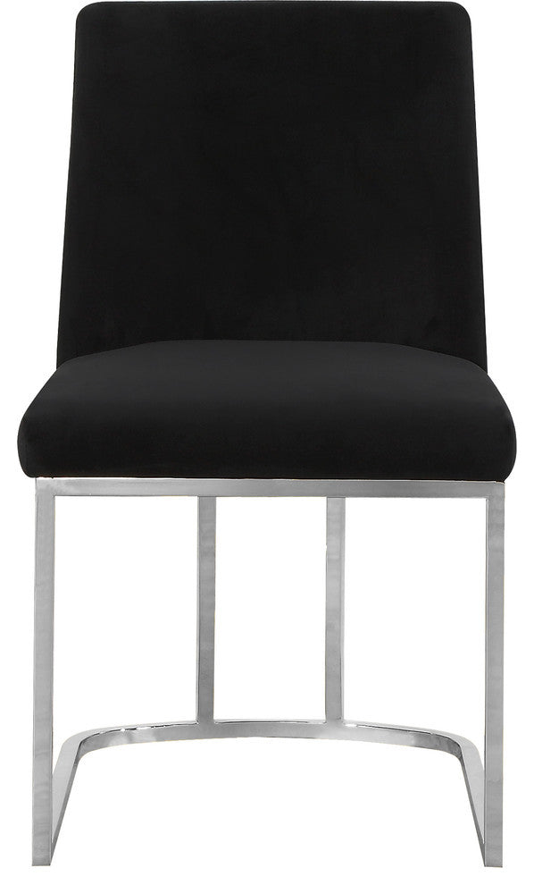 Heidi Black Velvet Dining Chair Set of 2, Black