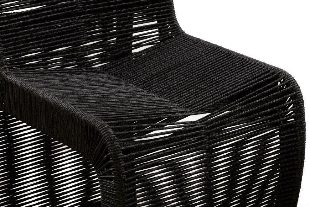 24" Lorenzo Rope Counter Stool, Set of 2, Black