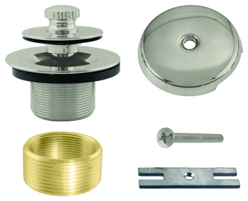 Twist & Close Universal Tub Trim With One-Hole Faceplate In Satin Nickel
