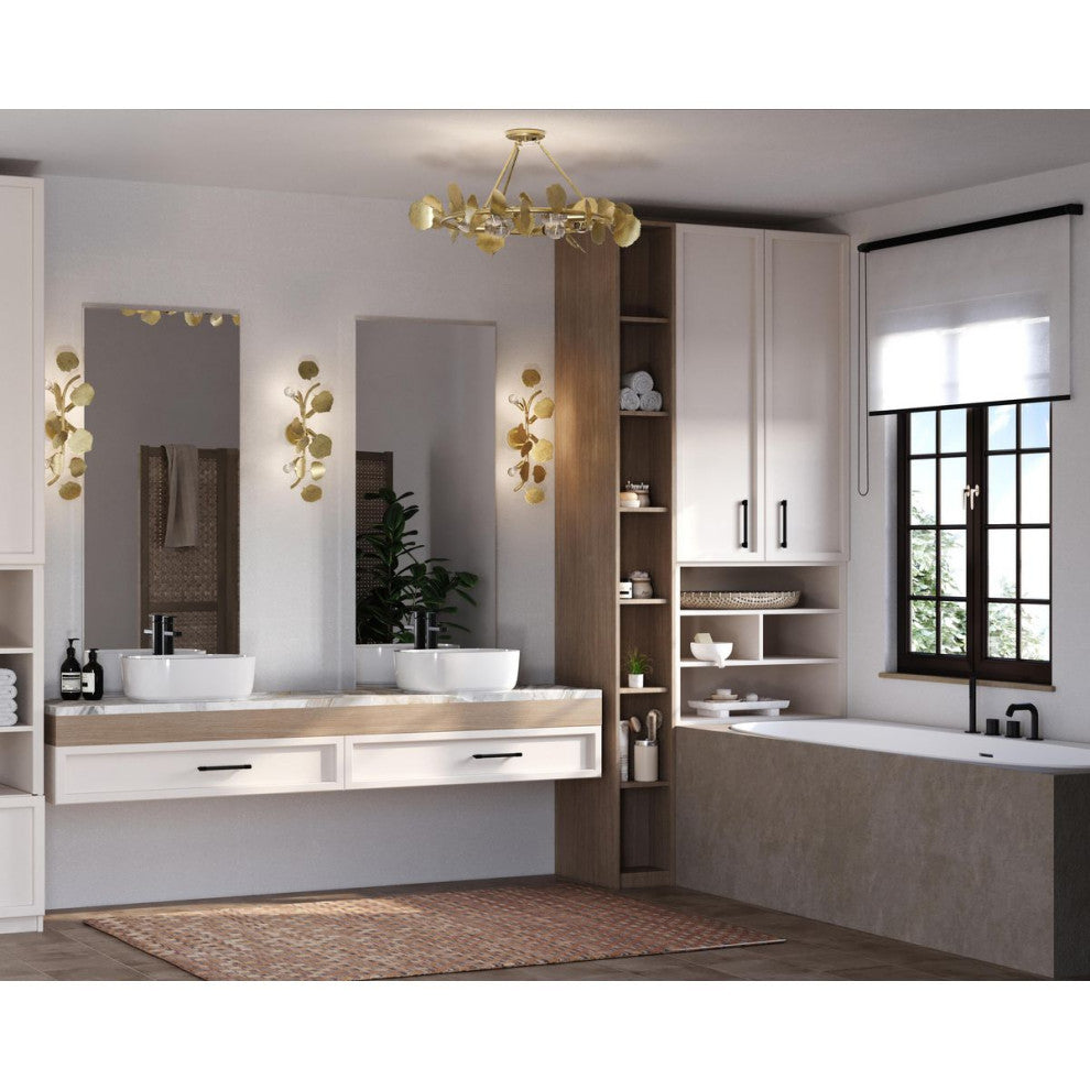 Laurel Collection 4-Light Transitional Wall Sconce, Gilded Silver