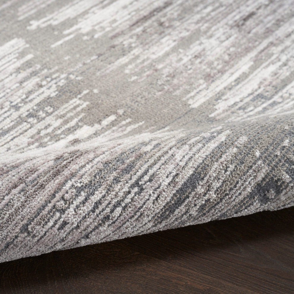 Nourison Abstract Hues 8'6" x 11'4" Grey White Modern Indoor Area Rug