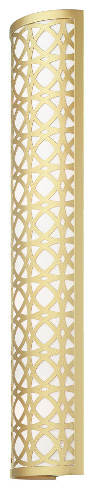 Soft Gold Fretwork, Ornamental, Transitional, Sophisticated Sconce