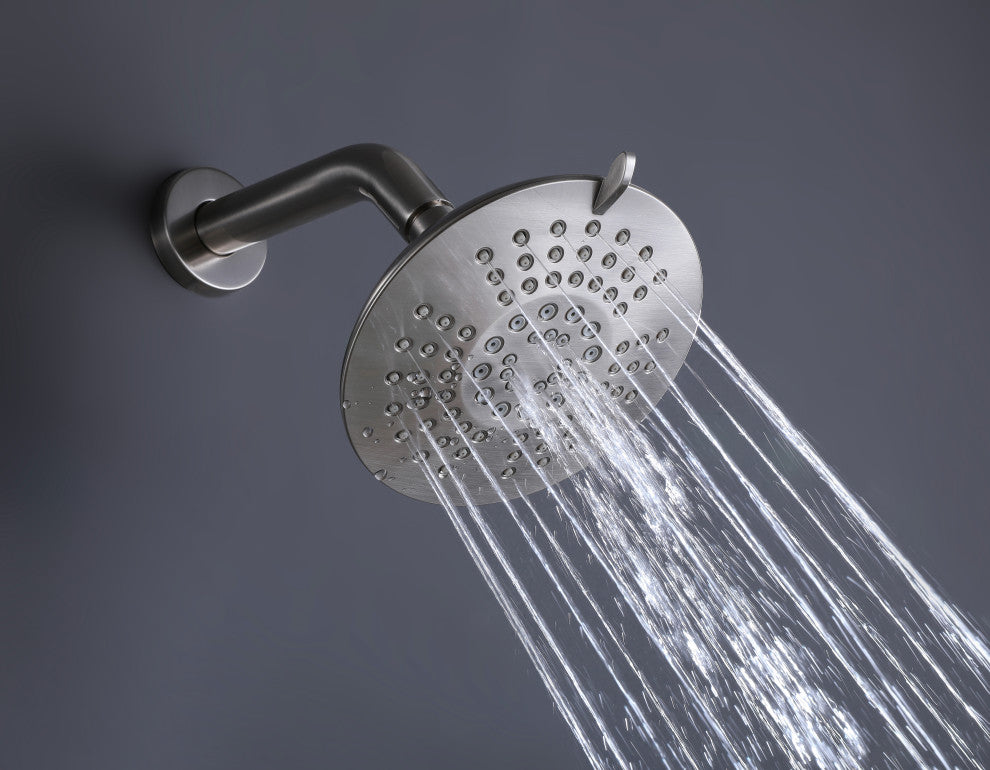 Pressure Balanced 5-Function Shower Faucet with Rough-in Valve, Brushed Nicke